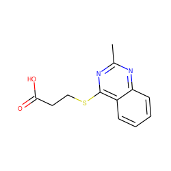 Cc1nc(SCCC(=O)O)c2ccccc2n1 ZINC000000037804