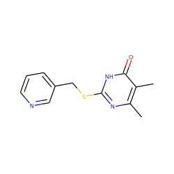 Cc1nc(SCc2cccnc2)[nH]c(=O)c1C ZINC000013115367