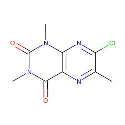 Cc1nc2c(=O)n(C)c(=O)n(C)c2nc1Cl ZINC000000339457