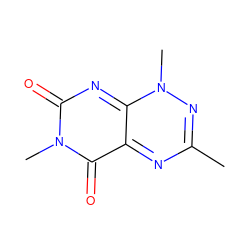 Cc1nc2c(=O)n(C)c(=O)nc-2n(C)n1 ZINC000000490878