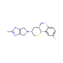 Cc1nc2c([nH]1)CN([C@H]1CS[C@@H](c3cc(F)ccc3F)[C@@H](N)C1)C2 ZINC000204682881