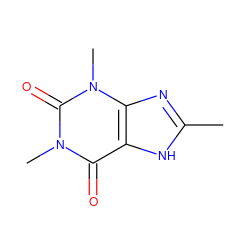 Cc1nc2c([nH]1)c(=O)n(C)c(=O)n2C ZINC000006962421