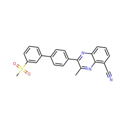 Cc1nc2c(C#N)cccc2nc1-c1ccc(-c2cccc(S(C)(=O)=O)c2)cc1 ZINC000049068672