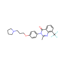 Cc1nc2c(C(F)(F)F)cccc2c(=O)n1-c1ccc(OCCCN2CCCC2)cc1 ZINC000040414052