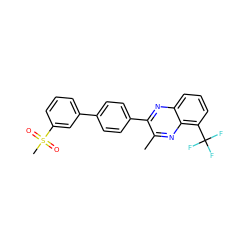 Cc1nc2c(C(F)(F)F)cccc2nc1-c1ccc(-c2cccc(S(C)(=O)=O)c2)cc1 ZINC000049071240