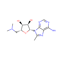 Cc1nc2c(N)ncnc2n1[C@@H]1O[C@H](CN(C)C)[C@@H](O)[C@H]1O ZINC000040406101