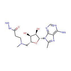 Cc1nc2c(N)ncnc2n1[C@@H]1O[C@H](CN(C)CCC(=O)NN)[C@@H](O)[C@H]1O ZINC000040873461