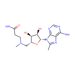 Cc1nc2c(N)ncnc2n1[C@@H]1O[C@H](CN(C)CCC(N)=O)[C@@H](O)[C@H]1O ZINC000040392129