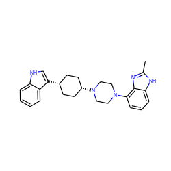 Cc1nc2c(N3CCN([C@H]4CC[C@@H](c5c[nH]c6ccccc65)CC4)CC3)cccc2[nH]1 ZINC000101181345