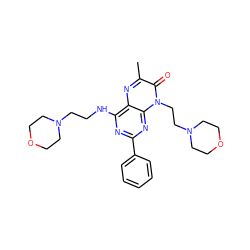 Cc1nc2c(NCCN3CCOCC3)nc(-c3ccccc3)nc2n(CCN2CCOCC2)c1=O ZINC000142715827