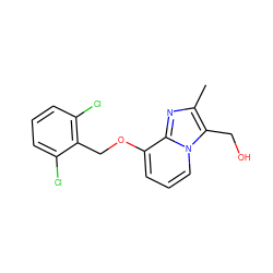 Cc1nc2c(OCc3c(Cl)cccc3Cl)cccn2c1CO ZINC000013778237