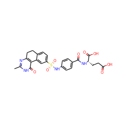 Cc1nc2c(c(=O)[nH]1)-c1cc(S(=O)(=O)Nc3ccc(C(=O)N[C@@H](CCC(=O)O)C(=O)O)cc3)ccc1CC2 ZINC000027102286