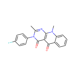 Cc1nc2c(c(=O)c3ccccc3n2C)c(=O)n1-c1ccc(F)cc1 ZINC000002345879