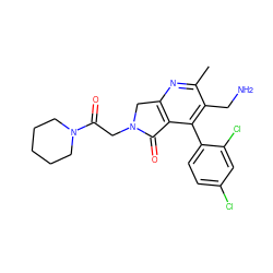 Cc1nc2c(c(-c3ccc(Cl)cc3Cl)c1CN)C(=O)N(CC(=O)N1CCCCC1)C2 ZINC000034805185