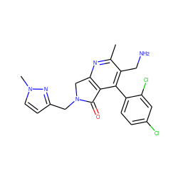 Cc1nc2c(c(-c3ccc(Cl)cc3Cl)c1CN)C(=O)N(Cc1ccn(C)n1)C2 ZINC000034805015