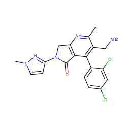 Cc1nc2c(c(-c3ccc(Cl)cc3Cl)c1CN)C(=O)N(c1ccn(C)n1)C2 ZINC000034805016