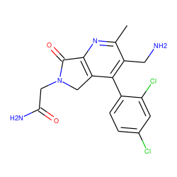 Cc1nc2c(c(-c3ccc(Cl)cc3Cl)c1CN)CN(CC(N)=O)C2=O ZINC000073326753