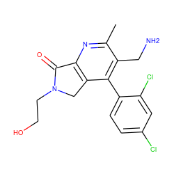 Cc1nc2c(c(-c3ccc(Cl)cc3Cl)c1CN)CN(CCO)C2=O ZINC000034804620