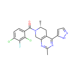 Cc1nc2c(c(-c3ccn[nH]3)n1)C[C@@H](C)N(C(=O)c1ccc(Cl)c(F)c1Cl)C2 ZINC000219525500