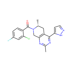 Cc1nc2c(c(-c3ccn[nH]3)n1)C[C@@H](C)N(C(=O)c1ccc(F)cc1Cl)C2 ZINC000219264515