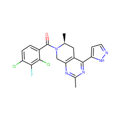 Cc1nc2c(c(-c3ccn[nH]3)n1)C[C@H](C)N(C(=O)c1ccc(Cl)c(F)c1Cl)C2 ZINC000219525580