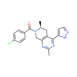 Cc1nc2c(c(-c3ccn[nH]3)n1)C[C@H](C)N(C(=O)c1ccc(Cl)cc1)C2 ZINC000219337236