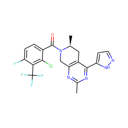 Cc1nc2c(c(-c3ccn[nH]3)n1)C[C@H](C)N(C(=O)c1ccc(F)c(C(F)(F)F)c1Cl)C2 ZINC000219510886