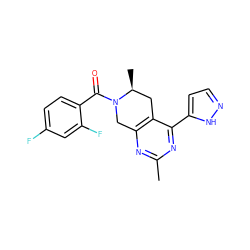 Cc1nc2c(c(-c3ccn[nH]3)n1)C[C@H](C)N(C(=O)c1ccc(F)cc1F)C2 ZINC000219337061