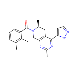 Cc1nc2c(c(-c3ccn[nH]3)n1)C[C@H](C)N(C(=O)c1cccc(C)c1C)C2 ZINC000225945492