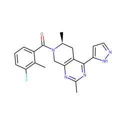 Cc1nc2c(c(-c3ccn[nH]3)n1)C[C@H](C)N(C(=O)c1cccc(F)c1C)C2 ZINC000225958529