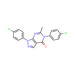 Cc1nc2c(cnn2-c2ccc(Cl)cc2)c(=O)n1-c1ccc(Cl)cc1 ZINC000028951897