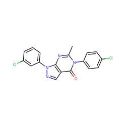 Cc1nc2c(cnn2-c2cccc(Cl)c2)c(=O)n1-c1ccc(Cl)cc1 ZINC000028951891