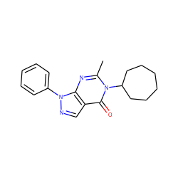 Cc1nc2c(cnn2-c2ccccc2)c(=O)n1C1CCCCCC1 ZINC000028951878