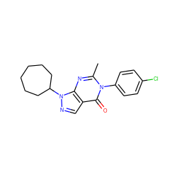 Cc1nc2c(cnn2C2CCCCCC2)c(=O)n1-c1ccc(Cl)cc1 ZINC000028951884