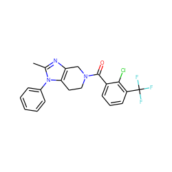 Cc1nc2c(n1-c1ccccc1)CCN(C(=O)c1cccc(C(F)(F)F)c1Cl)C2 ZINC000218383114