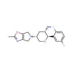 Cc1nc2c(o1)CN([C@H]1CO[C@H](c3cc(F)ccc3F)[C@@H](N)C1)C2 ZINC000096284068