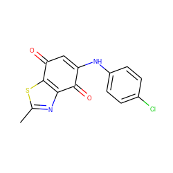 Cc1nc2c(s1)C(=O)C=C(Nc1ccc(Cl)cc1)C2=O ZINC000006523587