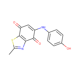 Cc1nc2c(s1)C(=O)C=C(Nc1ccc(O)cc1)C2=O ZINC000027523144