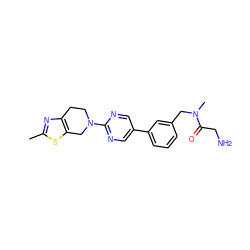 Cc1nc2c(s1)CN(c1ncc(-c3cccc(CN(C)C(=O)CN)c3)cn1)CC2 ZINC000142941814