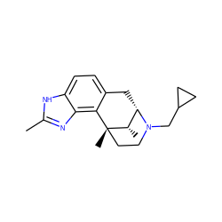 Cc1nc2c3c(ccc2[nH]1)C[C@H]1[C@H](C)[C@]3(C)CCN1CC1CC1 ZINC000040829067