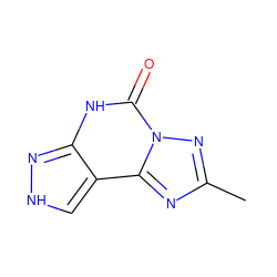 Cc1nc2c3c[nH]nc3[nH]c(=O)n2n1 ZINC001772584728