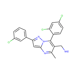 Cc1nc2cc(-c3cccc(Cl)c3)nn2c(-c2ccc(Cl)cc2Cl)c1CN ZINC000034636270