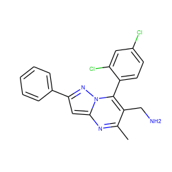 Cc1nc2cc(-c3ccccc3)nn2c(-c2ccc(Cl)cc2Cl)c1CN ZINC000035967554