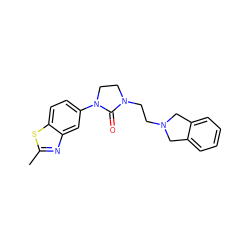 Cc1nc2cc(N3CCN(CCN4Cc5ccccc5C4)C3=O)ccc2s1 ZINC000043077284