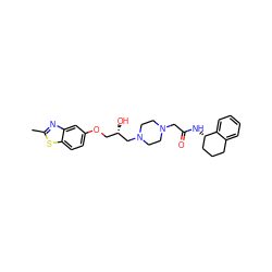 Cc1nc2cc(OC[C@H](O)CN3CCN(CC(=O)N[C@H]4CCCc5ccccc54)CC3)ccc2s1 ZINC000022932434