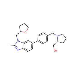 Cc1nc2ccc(-c3ccc(CN4CCC[C@@H]4CO)cc3)cc2n1C[C@@H]1CCCO1 ZINC001772607593