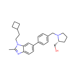 Cc1nc2ccc(-c3ccc(CN4CCC[C@@H]4CO)cc3)cc2n1CCC1CCC1 ZINC001772615542