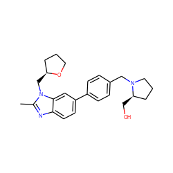 Cc1nc2ccc(-c3ccc(CN4CCC[C@H]4CO)cc3)cc2n1C[C@H]1CCCO1 ZINC001772630847