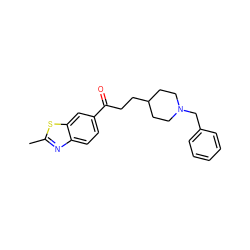 Cc1nc2ccc(C(=O)CCC3CCN(Cc4ccccc4)CC3)cc2s1 ZINC000000606695