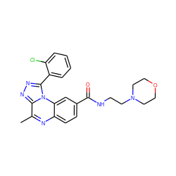 Cc1nc2ccc(C(=O)NCCN3CCOCC3)cc2n2c(-c3ccccc3Cl)nnc12 ZINC000095595252